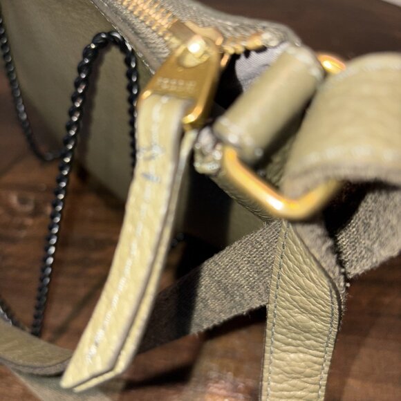 Fossil Elise Purse Green Pebbled Leather Crossbody Two Zippered Pockets Handbag - Picture 3 of 6